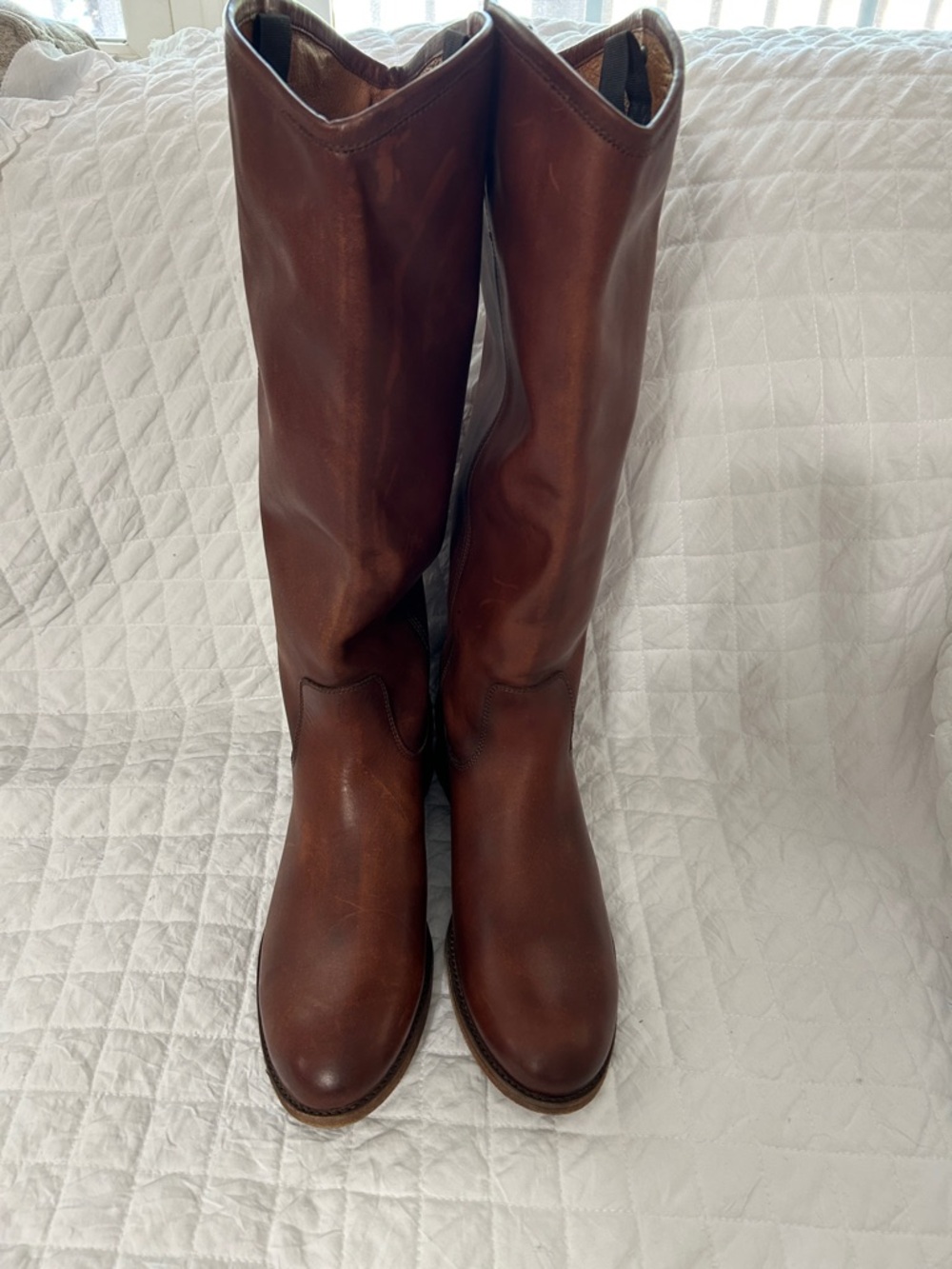Frye Cognac Leather Tall Boots - Picture 3 of 9